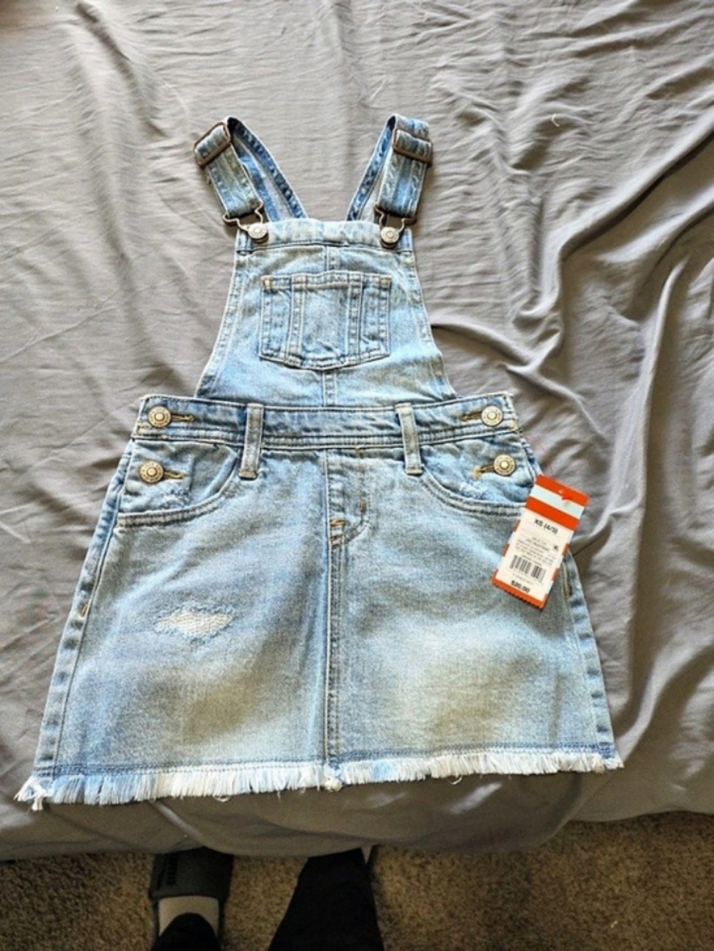 Cat & Jack Girls XS (4/5) Denim Overall Skirt NWT